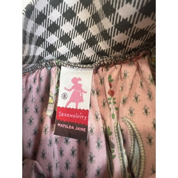 Matilda Jane Serendipity Calico Gabby Skirt size 8 Black Pattern - Picture 4 of 7